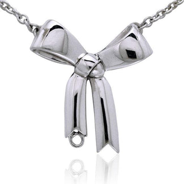 Large Tied Ribbon Necklace TNC337 - Jewelry